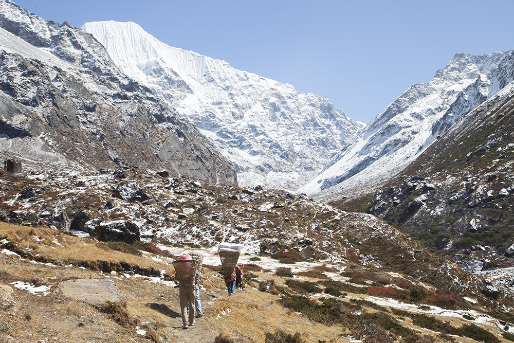 Porters in the Rolwaling Valley, Nepal