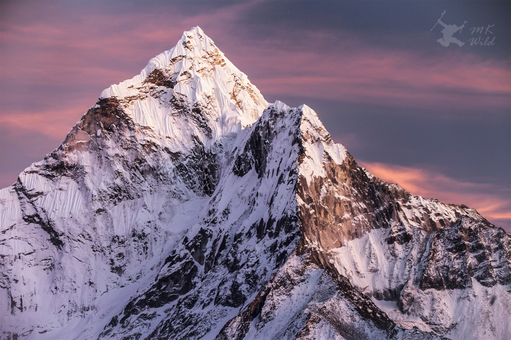 Ama Dablam stands proud in the evening light