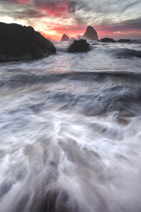Pacific Ocean, Tillamook Coast, Oceanside, Oregon, Sunset, landscape
